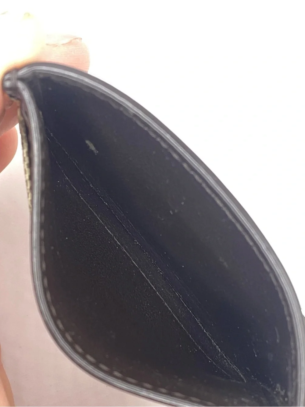Gucci Beige and Black Monogram Card Sleeve money clip
